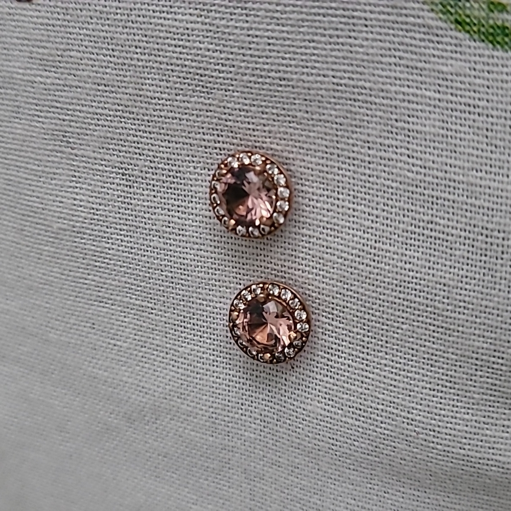 14k rose gold and Morganite  studs